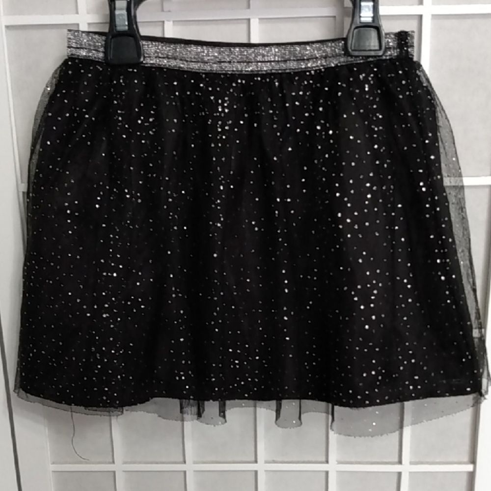 Holiday time Black‎ Skirt with metallic sparkling accents